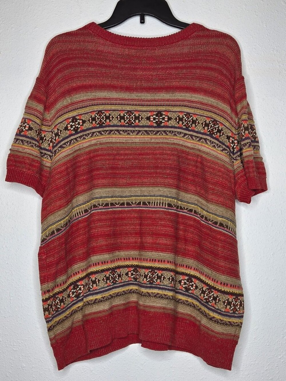 Lauren Ralph Lauren Plus Size Geo-Striped Short-Sleeve Sweater - Picture 2 of 7